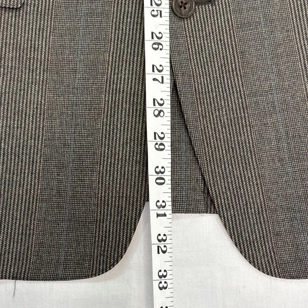 Austin Reed 2 Piece Suit Mens 42R 38x30 Tan Windowpane Houndstooth Check Wool